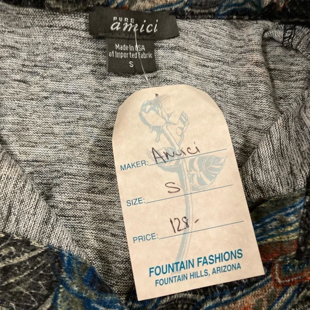 Pure Amici Button Down Paisley Print Top Small_2